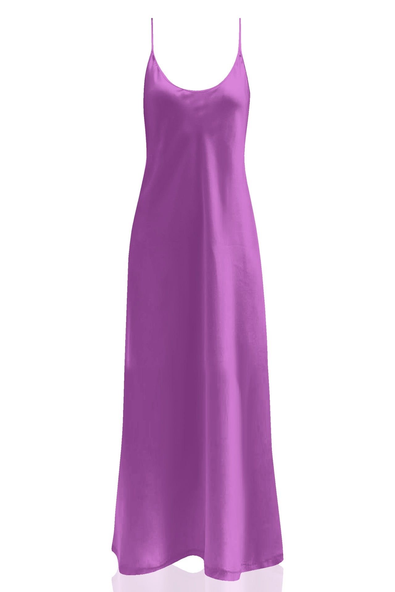 purple satin cami dress Purple Satin Slip Dress with Side Slit, Backless Midi for Special Occasions