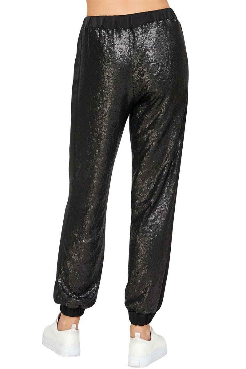 Designer Joggers With Sequins Sequin Joggers Black Kyle X Shahida