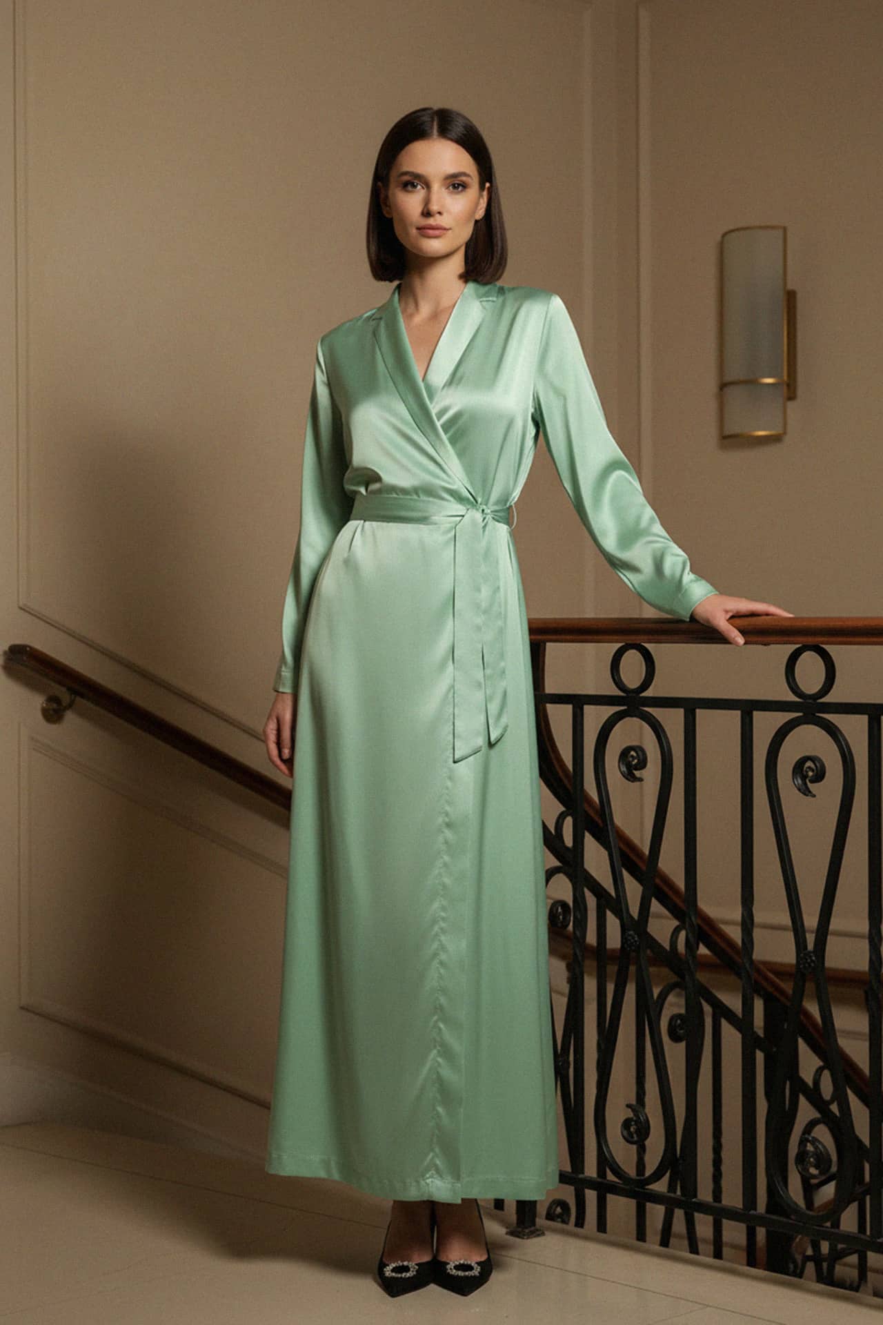 Designer Wrap Dresses For Women | Green Dress Wrap | Kyle X Shahida Small