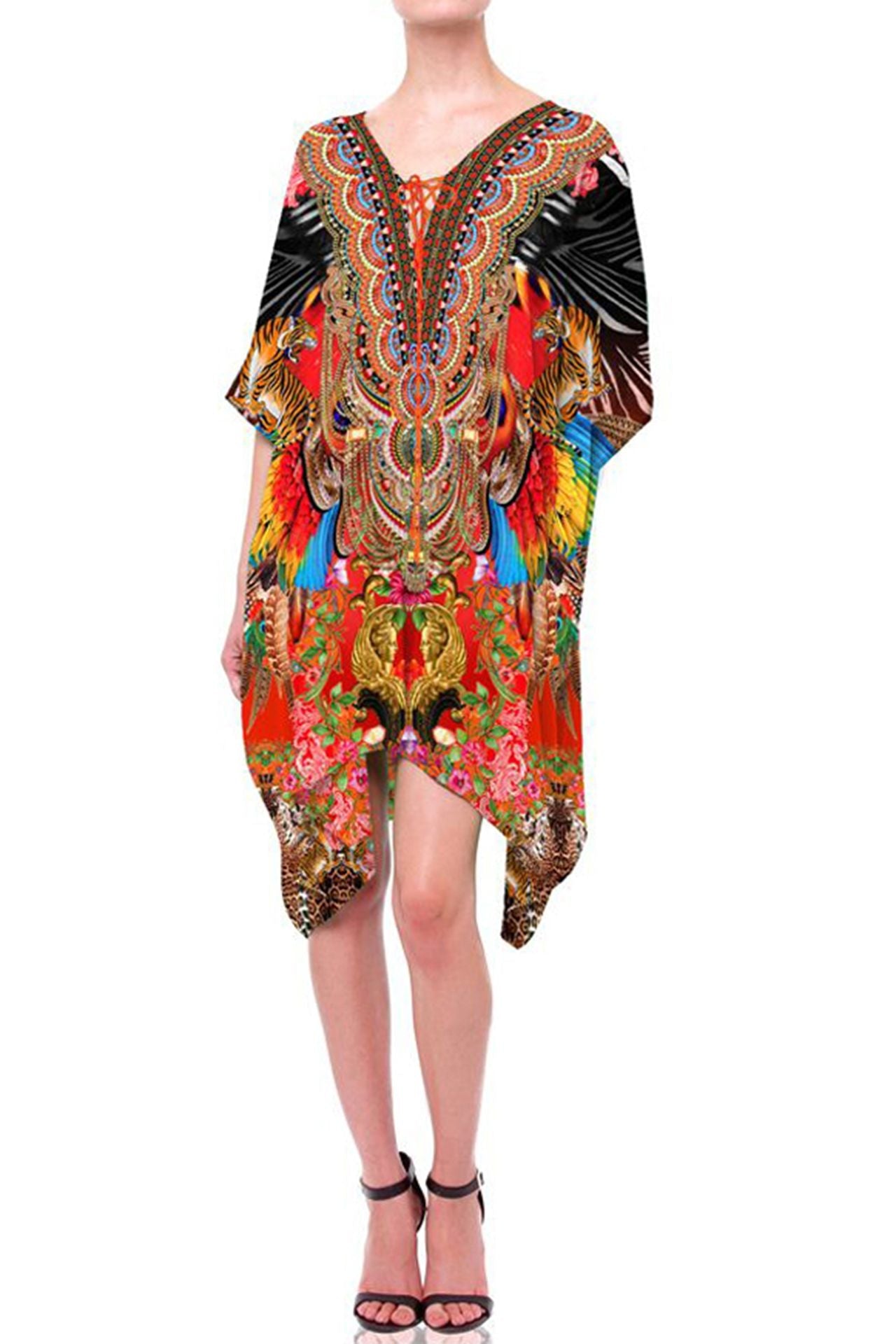 short kaftan style dresses Short Balloon Kaftan Beachwear