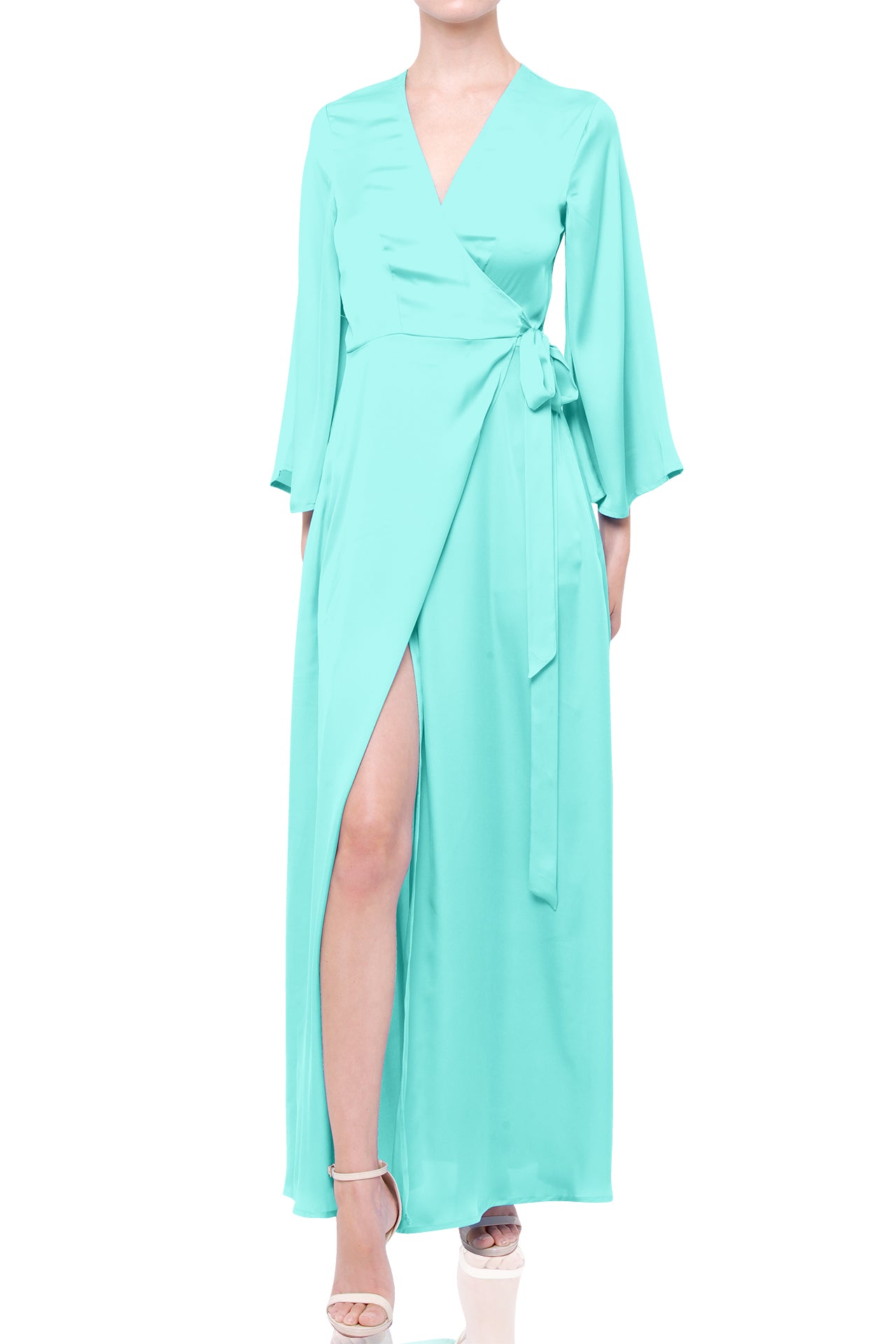 Designer Solid Wrap Dress Wrap Dress Wrap Maxi Dress For Women