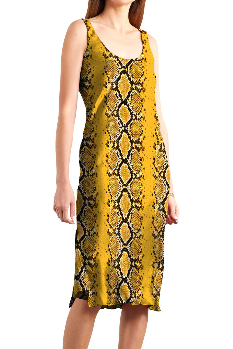 Snake Print Cami Midi Slip Dress