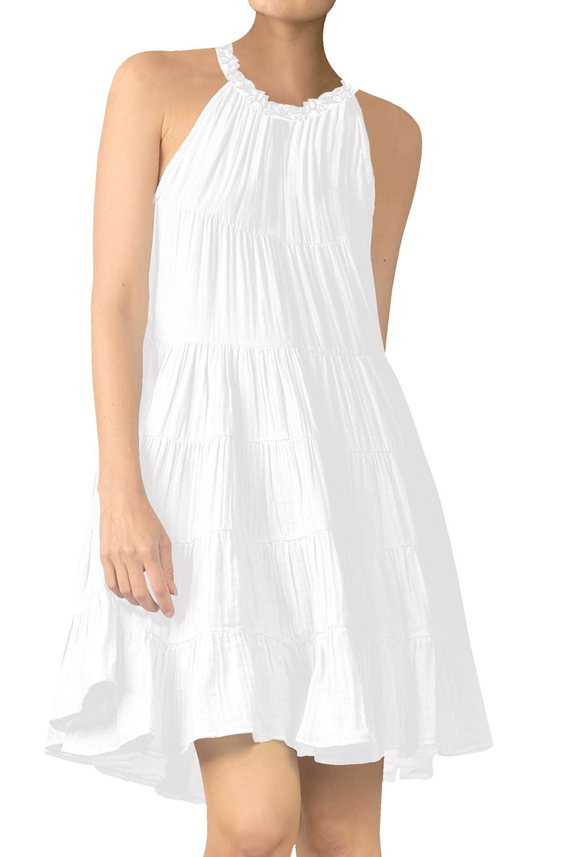 White Solid Short Dress Kyle x Shahida