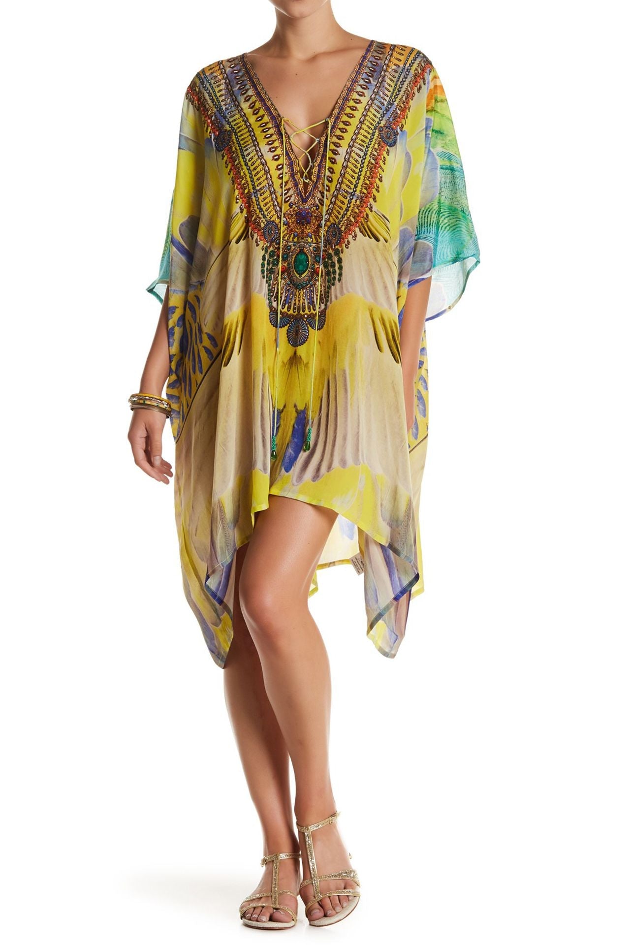 One Size Summer Short Kaftan Dress One Size Summer Short Kaftan Dress