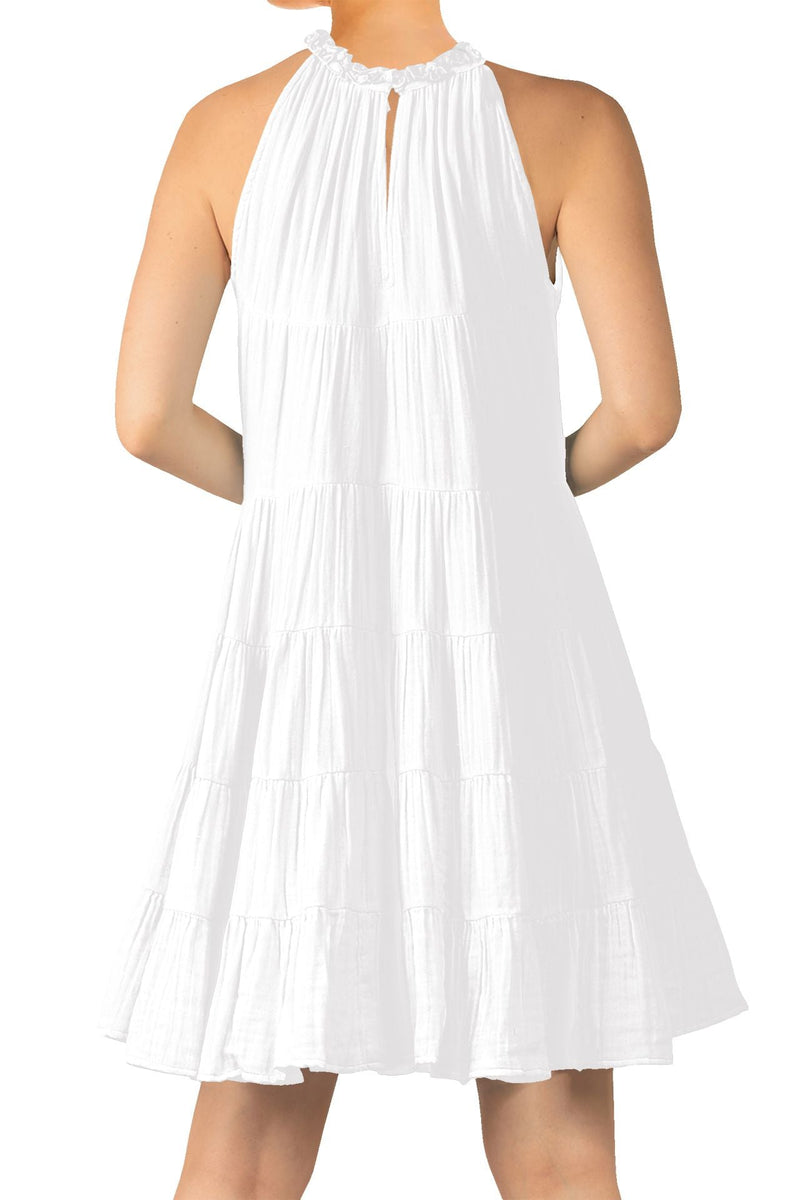 White Solid Short Dress Kyle x Shahida