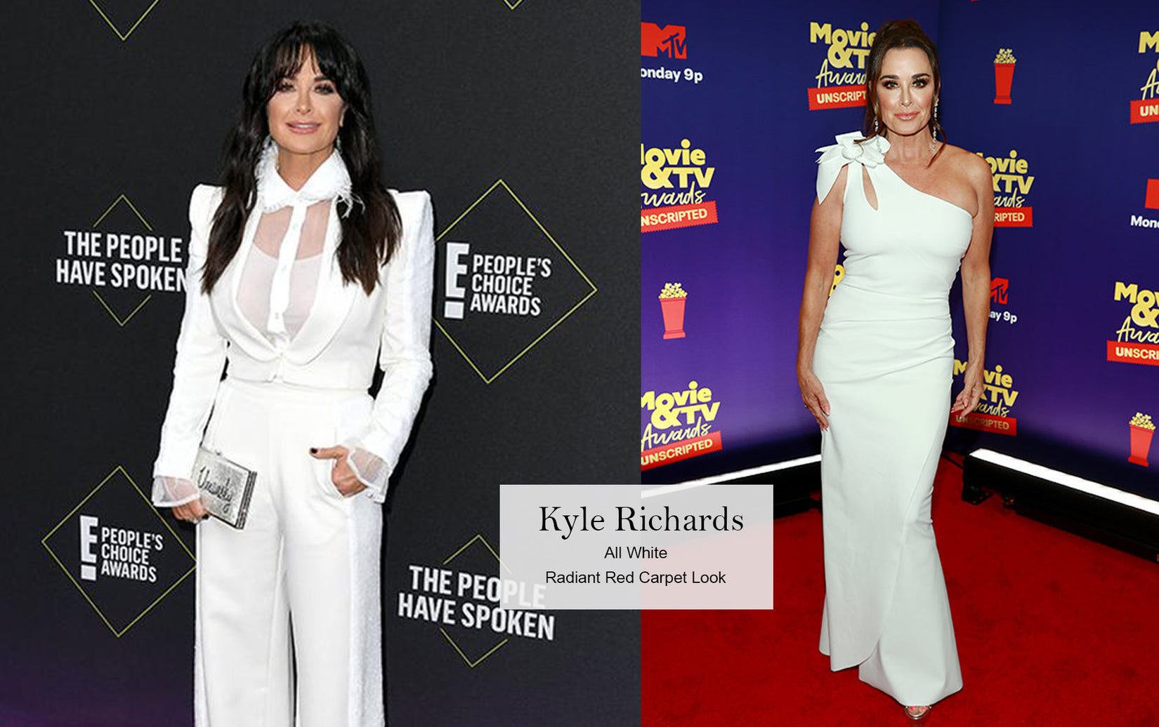 As Seen On Mtv Movie & Tv Awards Kyle Richards So Radiant In All White Sizzles In A White Gown As She Attends Night Two Of The Mtv Movie & Tv Awards