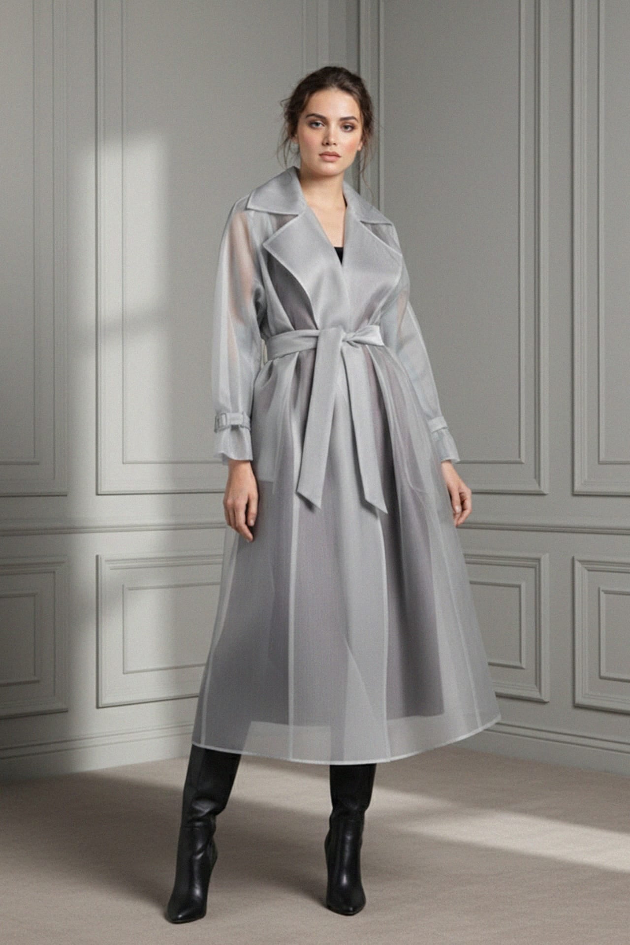 Women's Organza Long Trench Coat - Kyle X Shahida – Kyle x Shahida