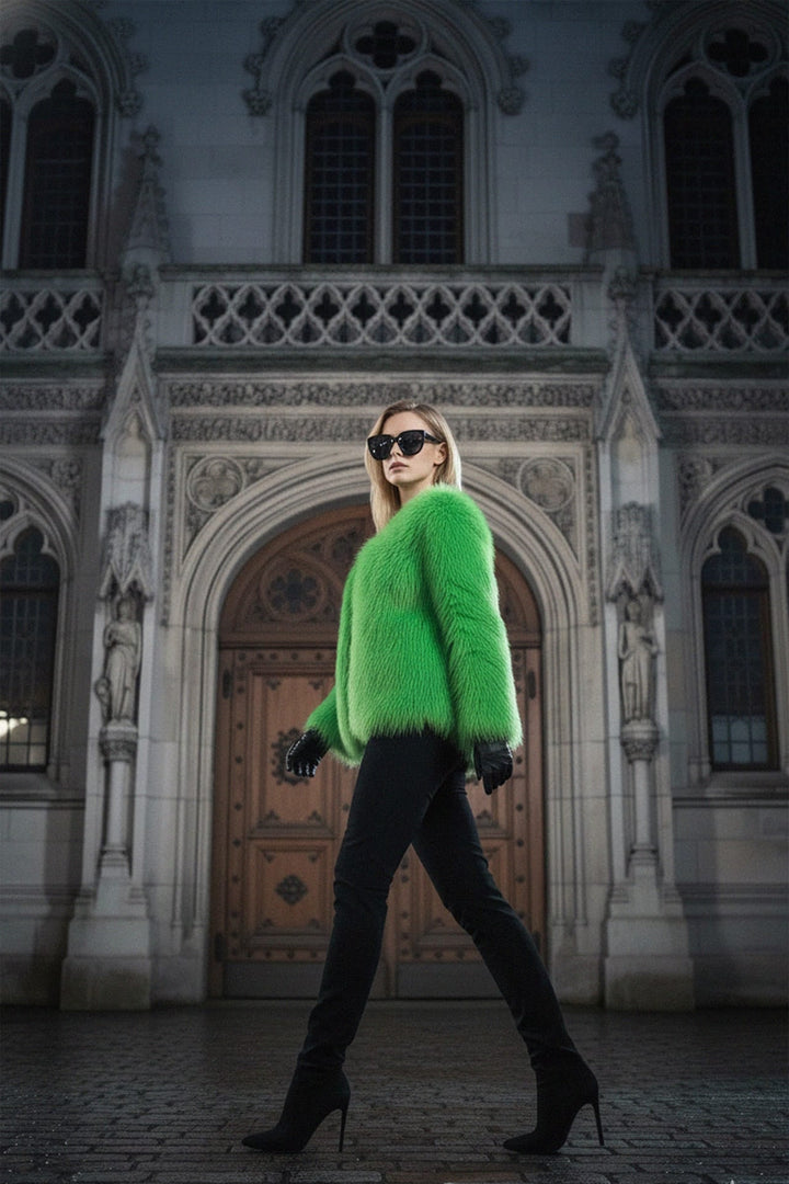 N ea Pari,
Faux fur jacket for winter fashion,
Luxury faux fur jackets for women,