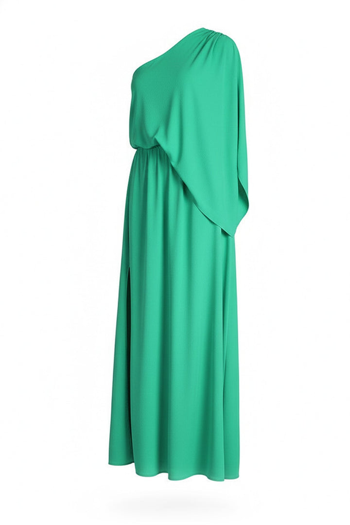 N ea Pari,
Sophisticated One Sleeve Dress,
Women's Elegant Maxi Dress,
Maxi Dress for Evening Events,