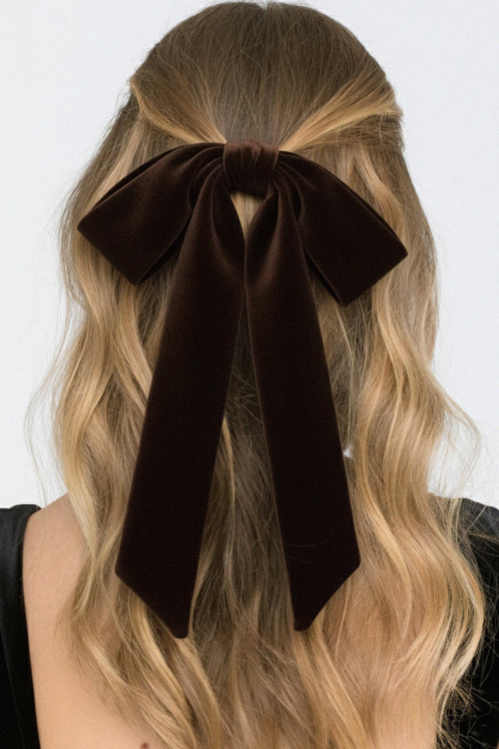 Velvet bow tie hair clip for party outfits, Soft velvet bow hairpin for girls and women, shahida-kyle-richards
