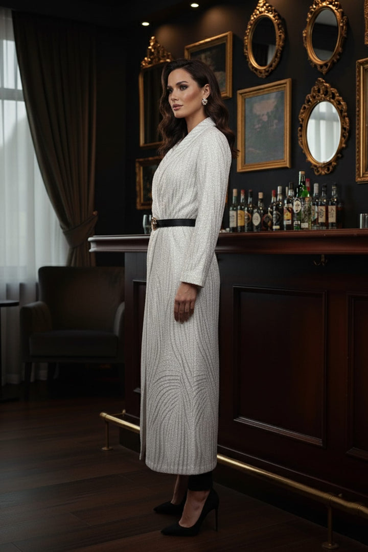 Couture Coats, Kyle X Shahida, Elegant long coat, Glamorous outerwear,