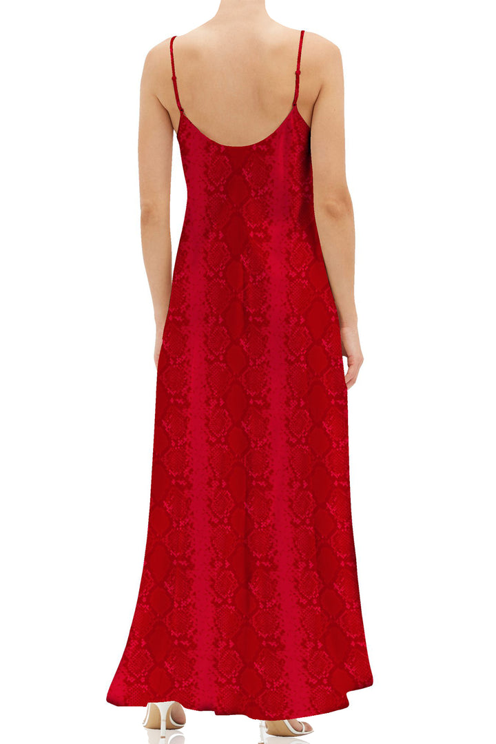 cupro, vegan silk, cami gown, slip dress, solid blood stone, womens fashion, designer, luxury, stylish, eco friendly