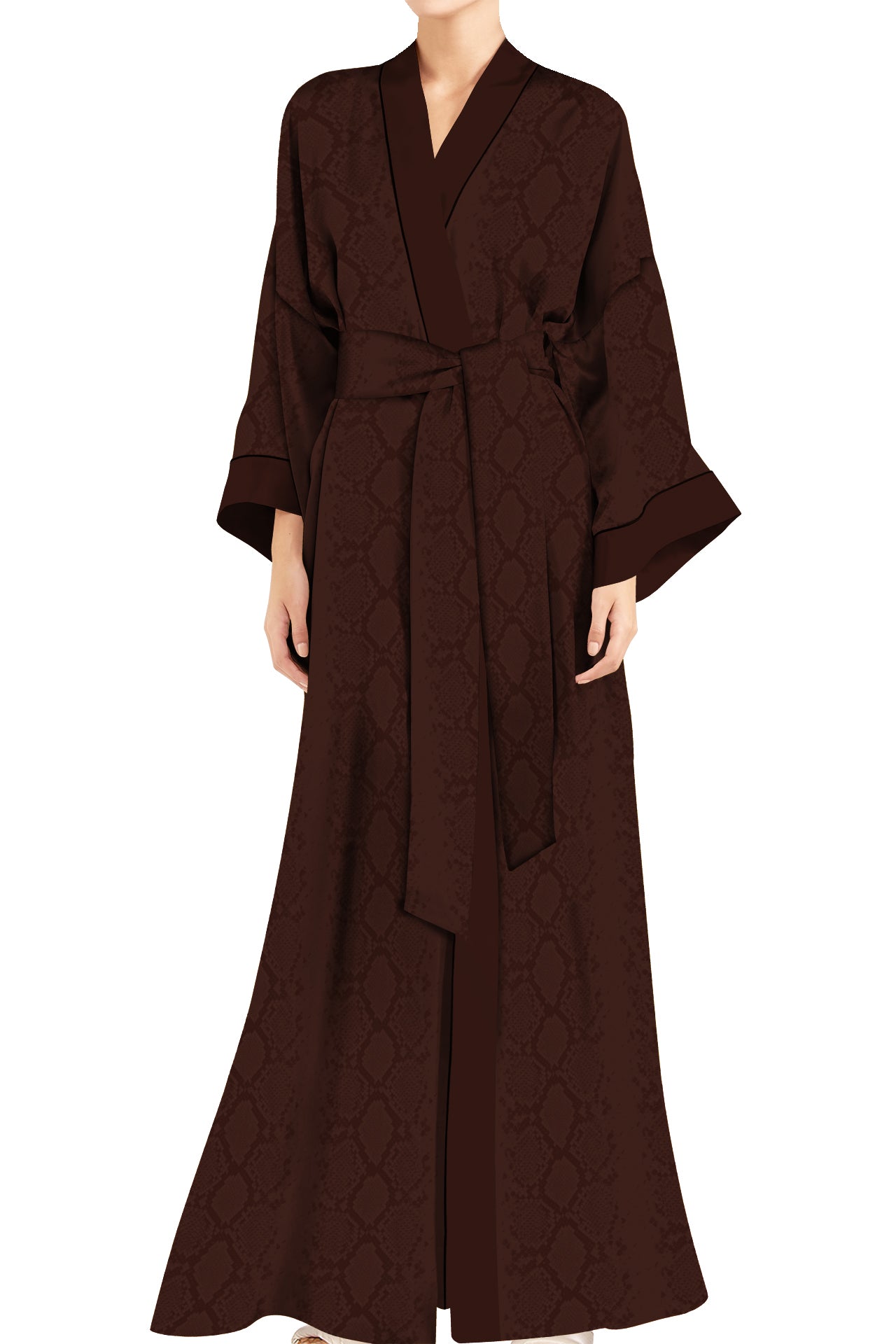Vegan Silk Long Kimono Robe Dress