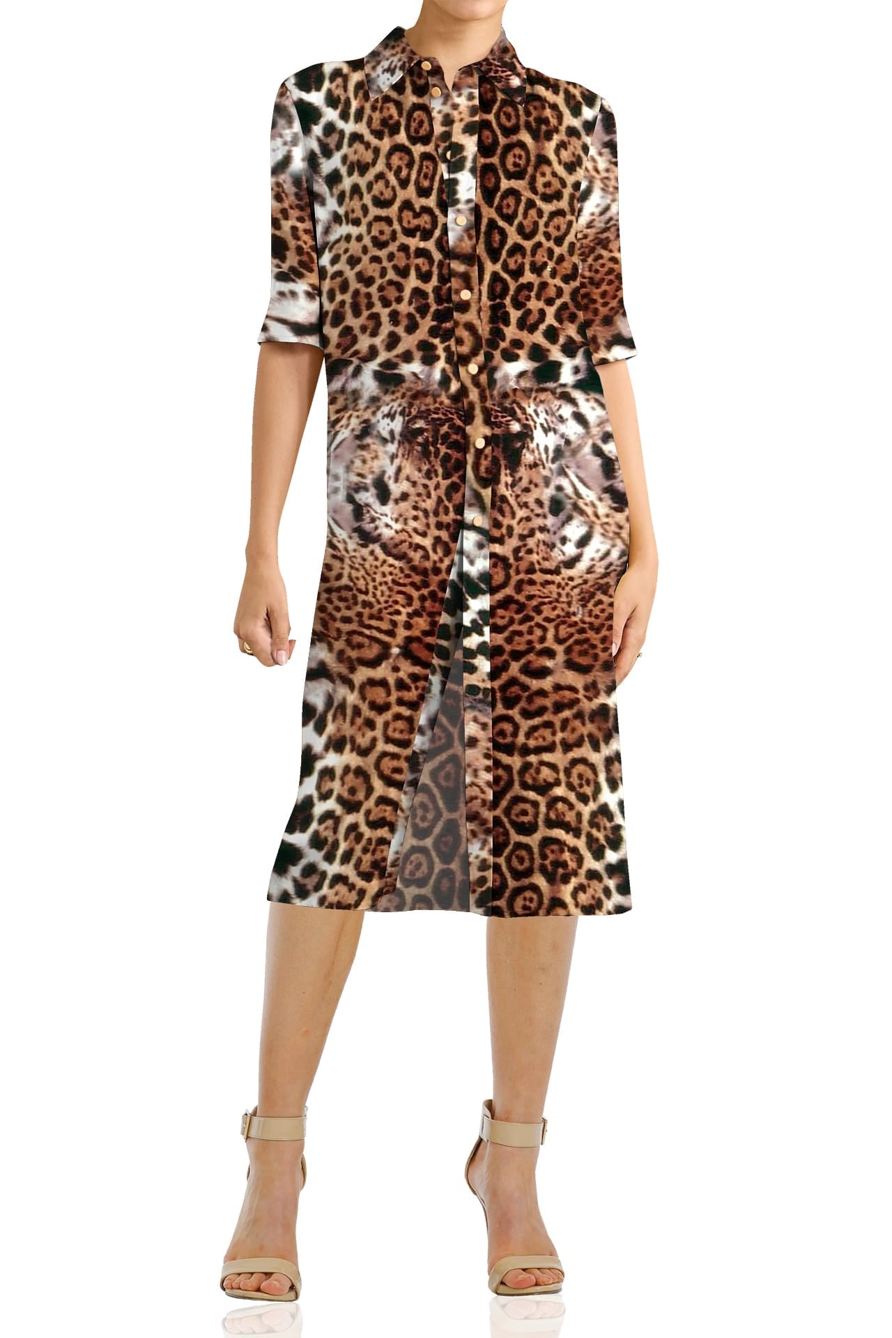 Animal Print Midi Shirt Dress | Timeless Fashion
