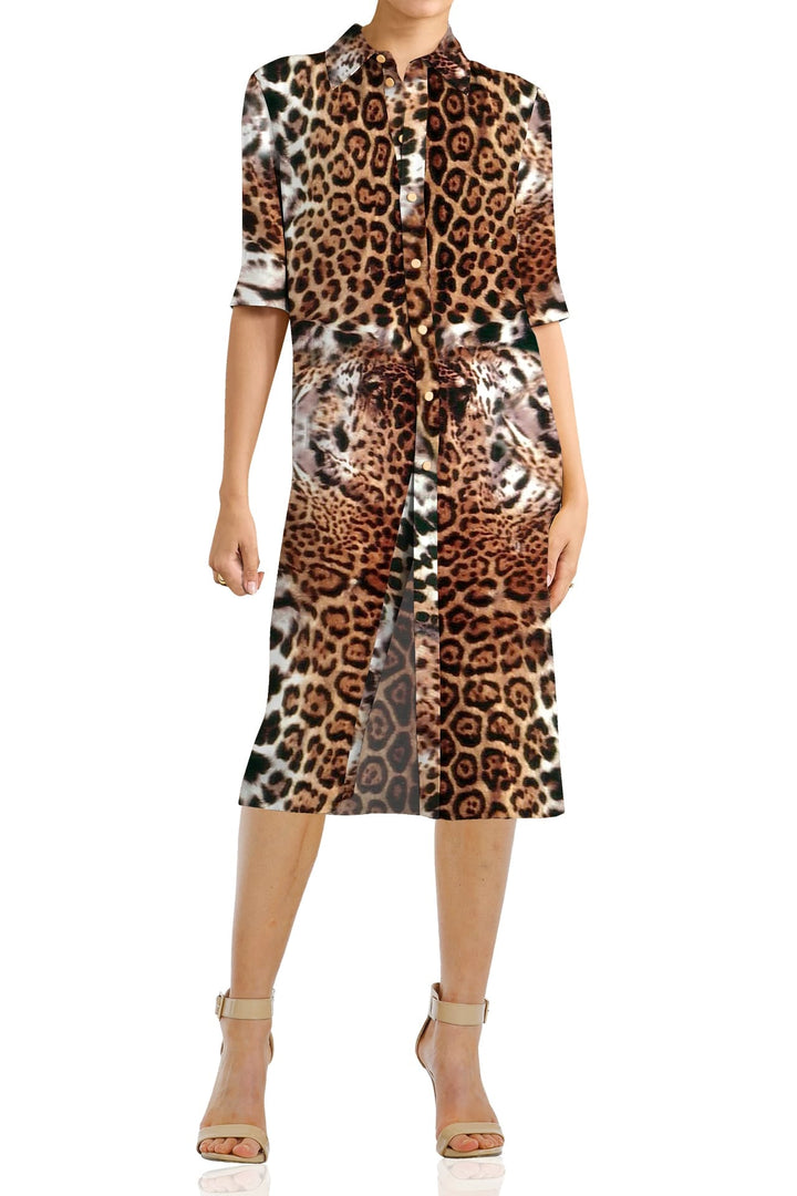 Classic animal print dress styled with minimal accessories, shahida-kyle-richards,