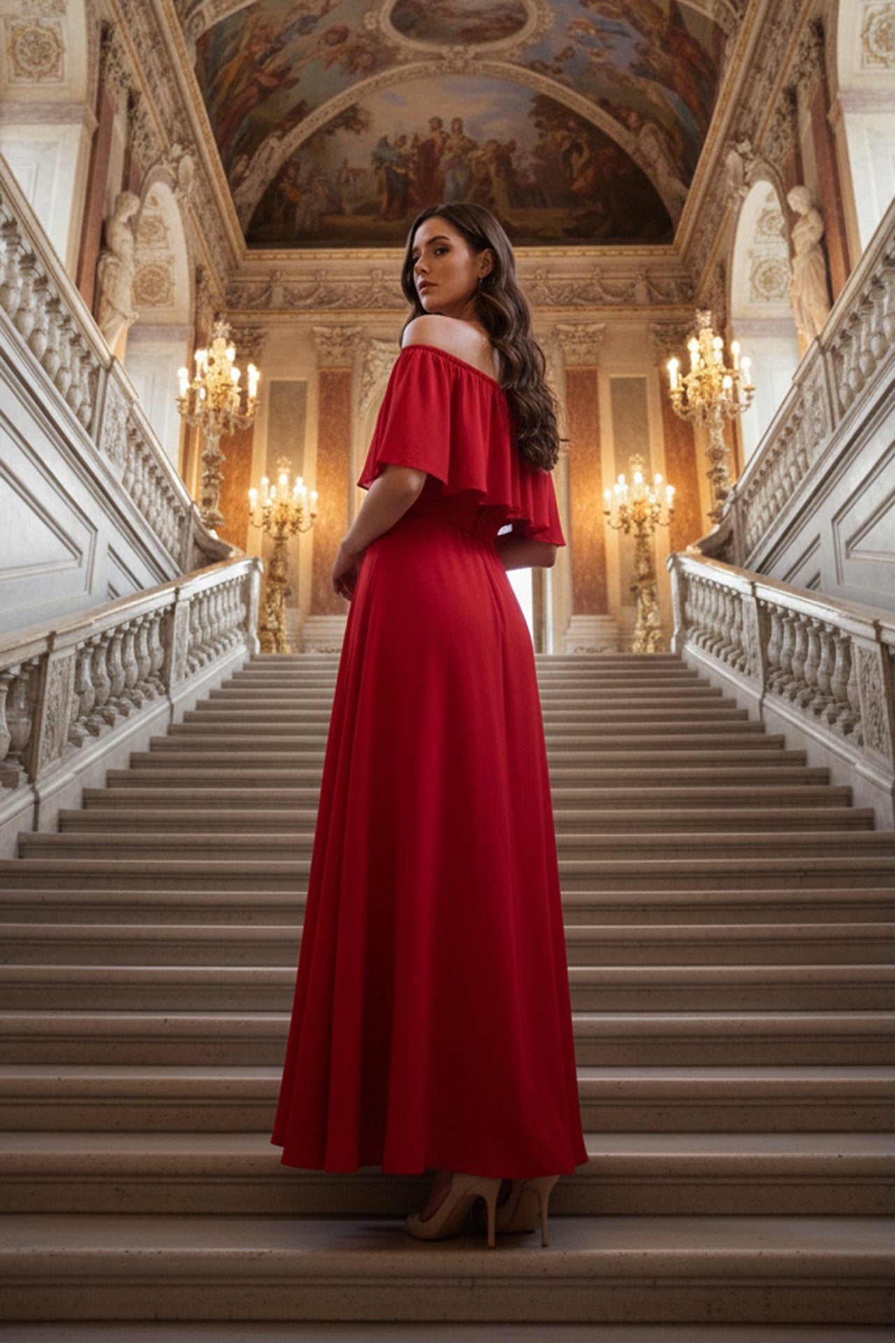 Long Flowing Red Dress for Women