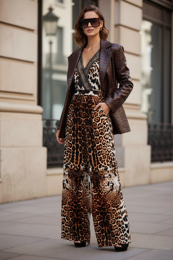 Women’s Party Wear Animal Print Jumpsuit, shahida uae