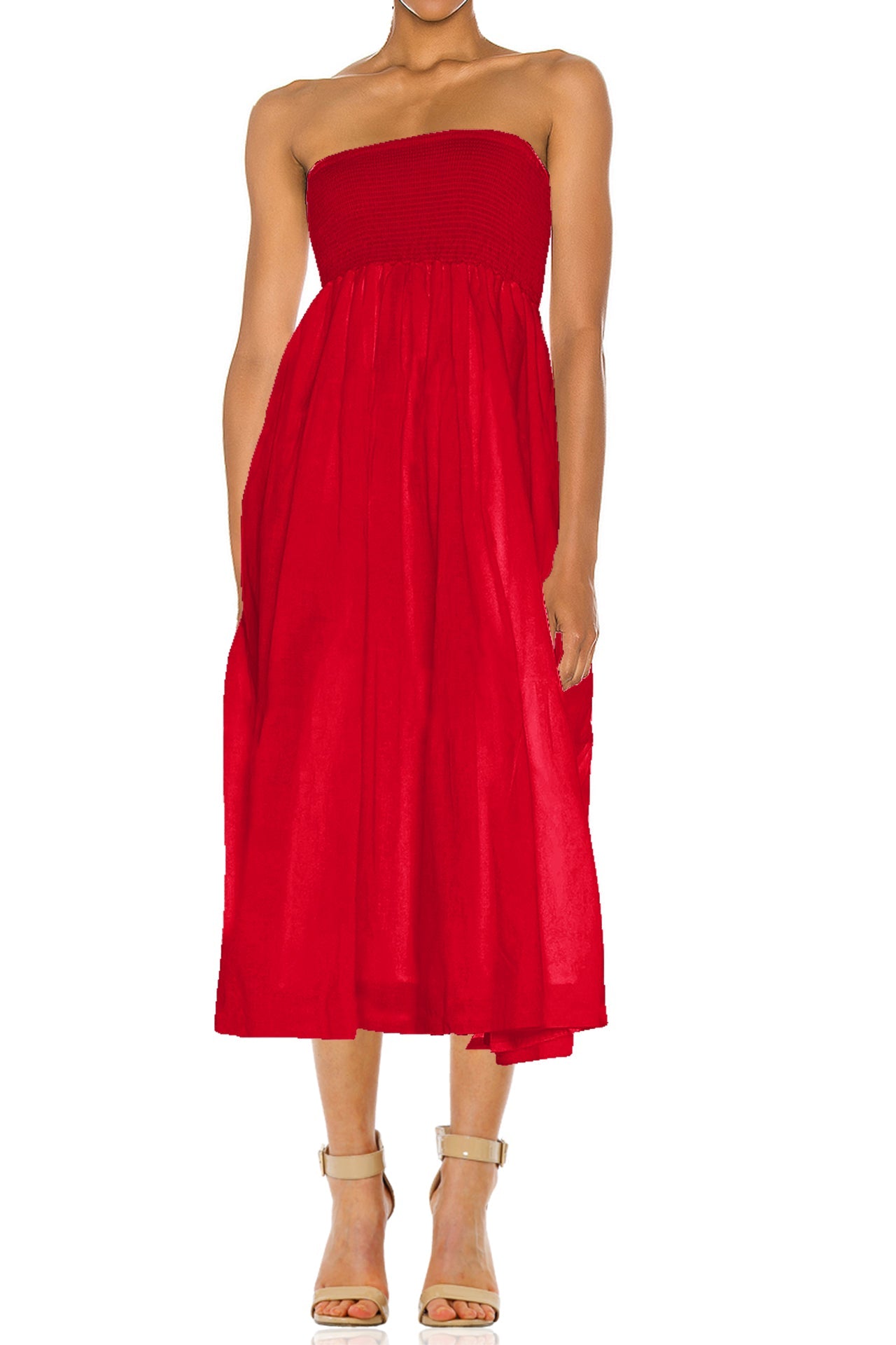Designer Fit & Flare Tube Red Dress