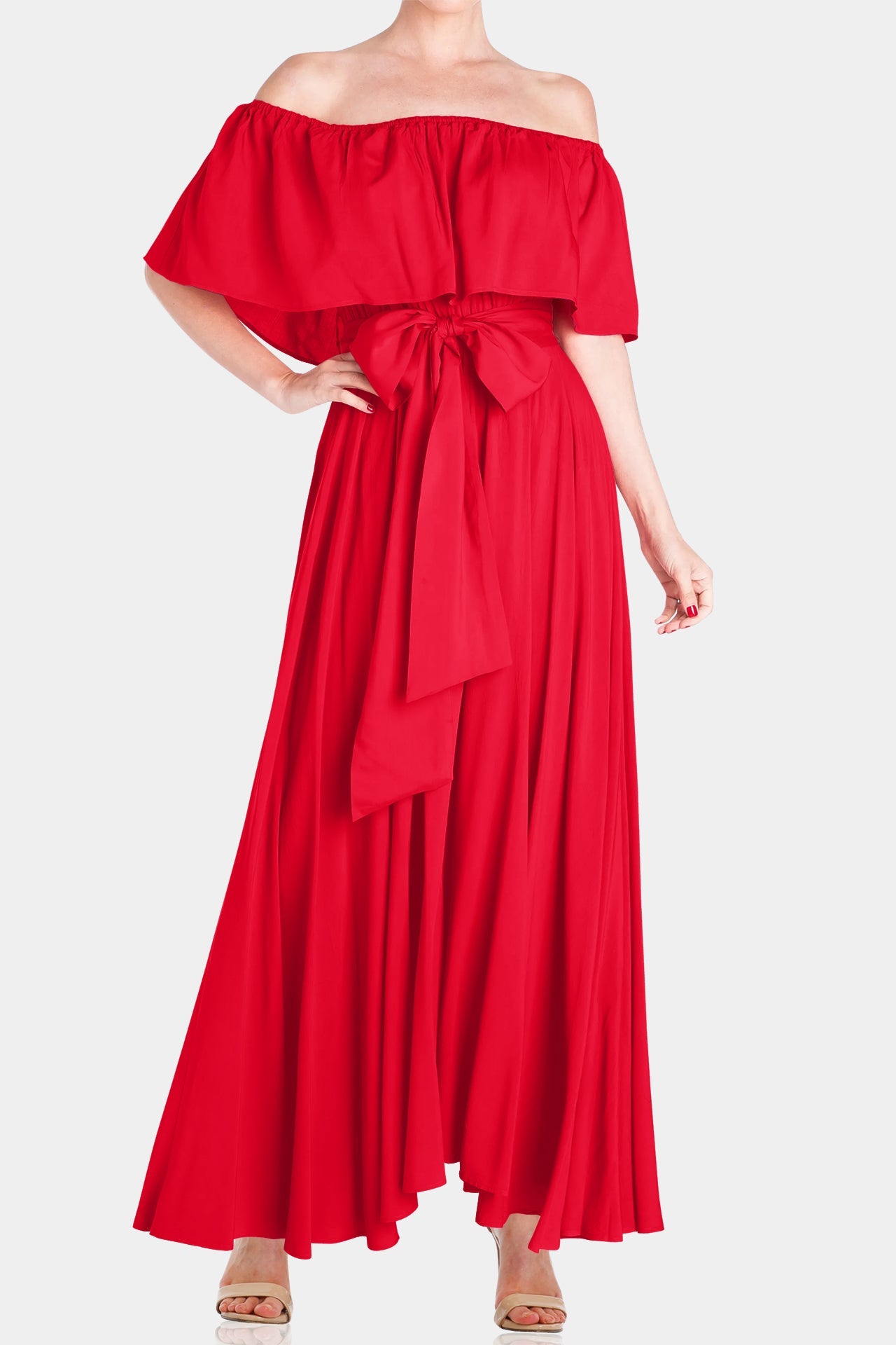 Long Flowing Red Dress for Women