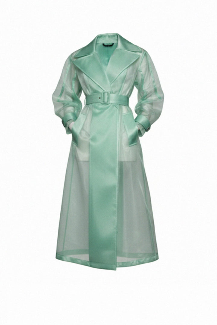Organza long coat perfect for evening elegance, Shahida,