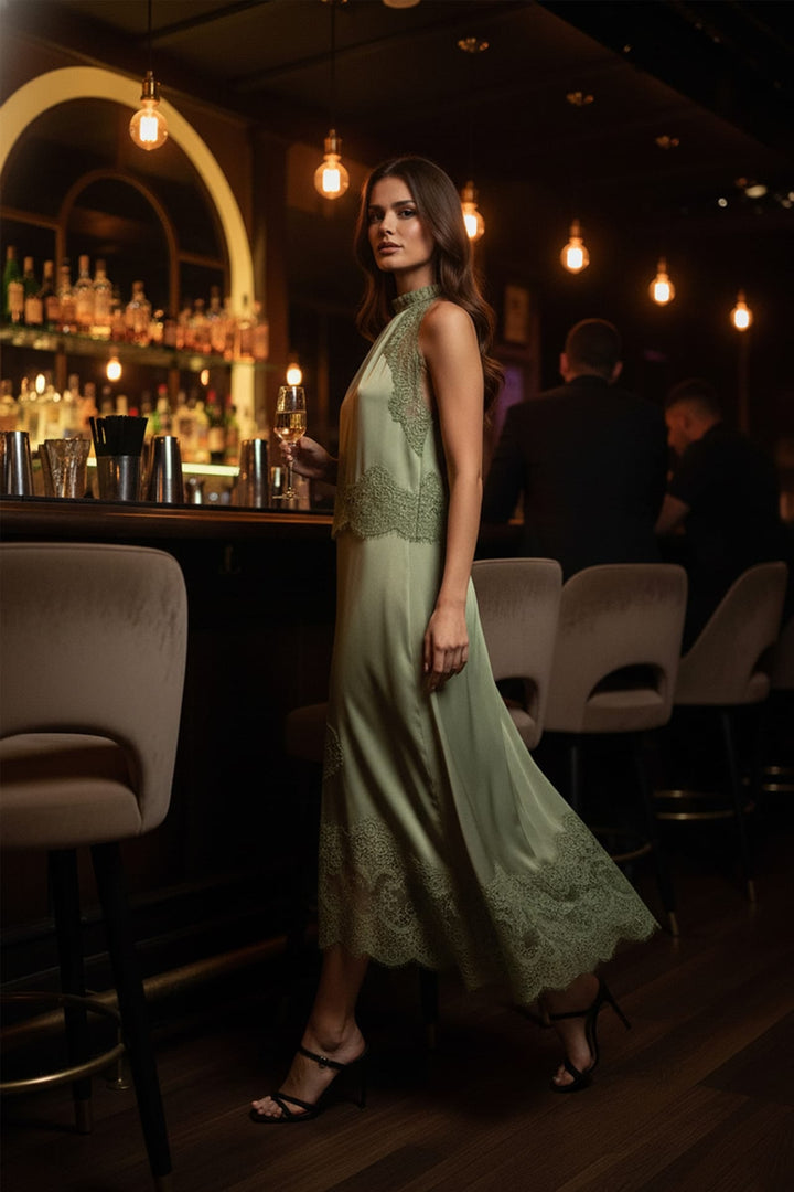 Shahida Parides,
feminine midi dress,
cocktail lace midi dress,
lace insert midi dress,