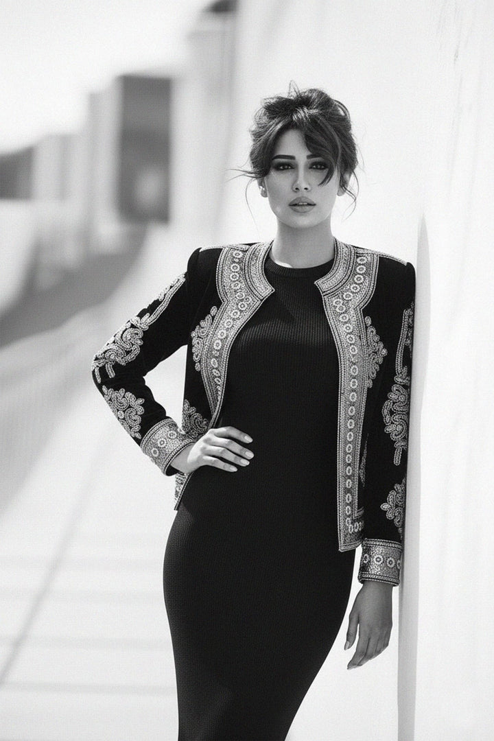 Kyle X Shahida, Velvet Evening Jacket, Velvet Jacket for Women,