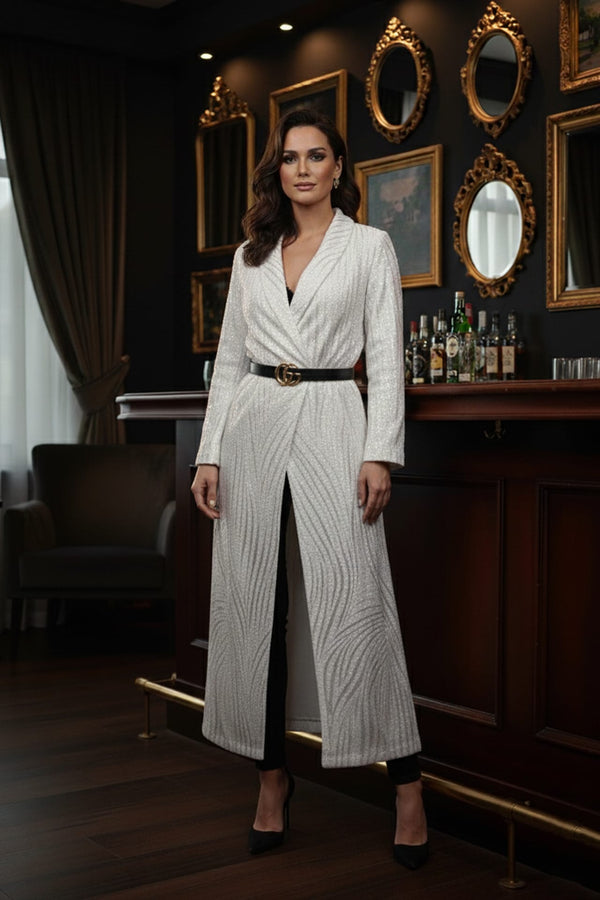 Kyle X Shahida, Couture Coats, Evening coat,
Long sequin jacket,