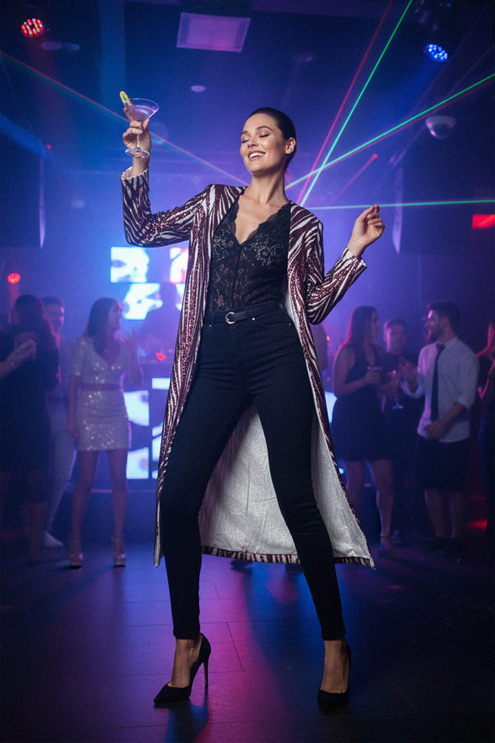 Luxury sequin coat, Evening coat, Kyle X Shahida,