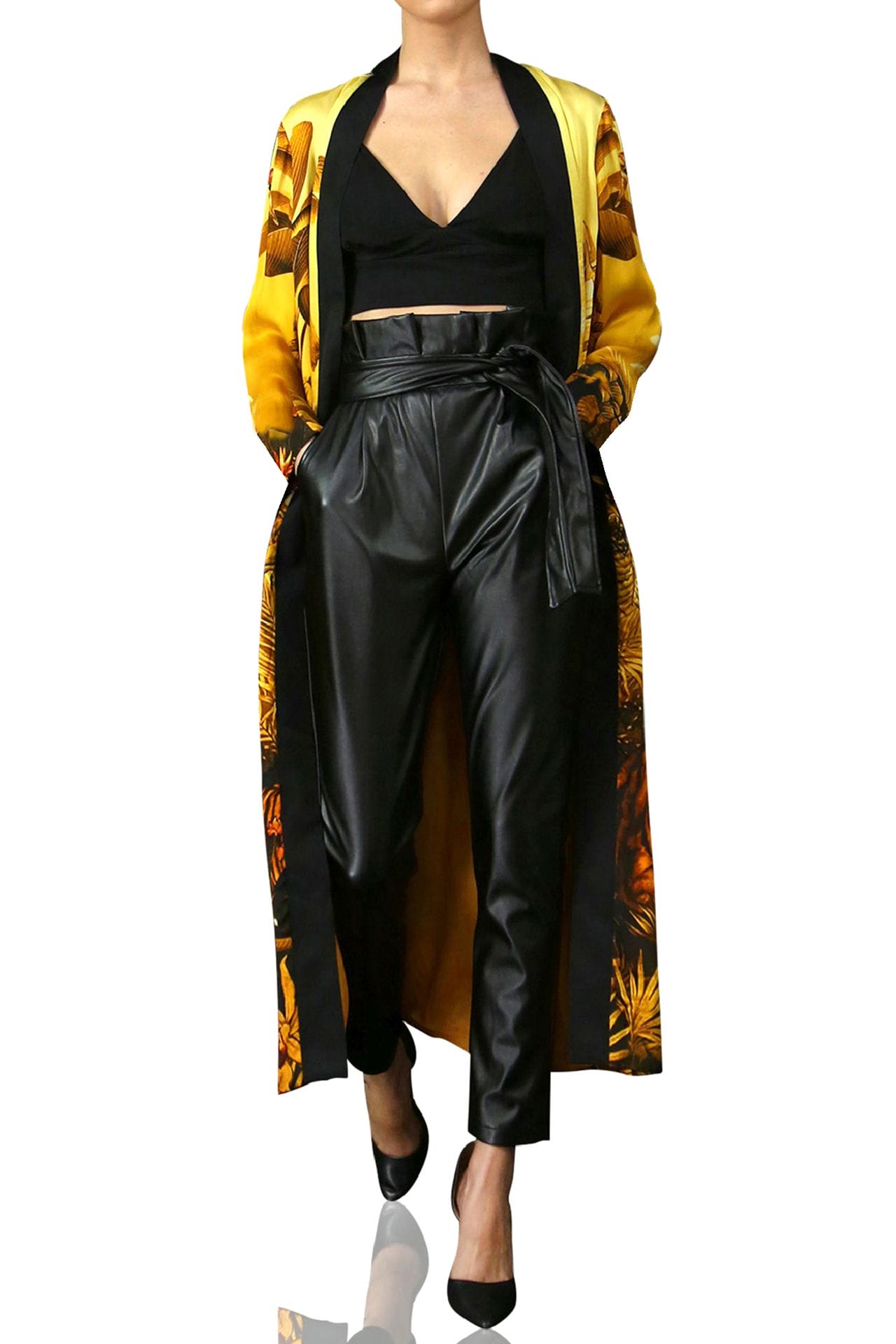 "Kyle X Shahida" "kimono silk robe women's" "womens long kimono robe" "silk kimono robes for women" "silk yellow robe"