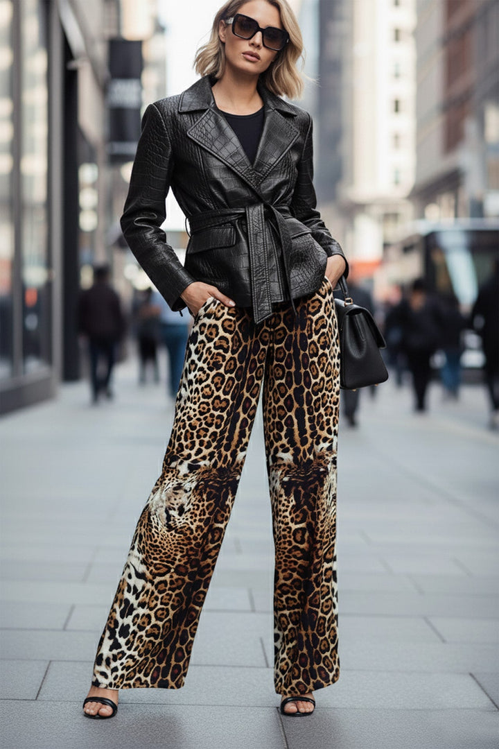 luxury women’s leopard print pants, Shahida uae