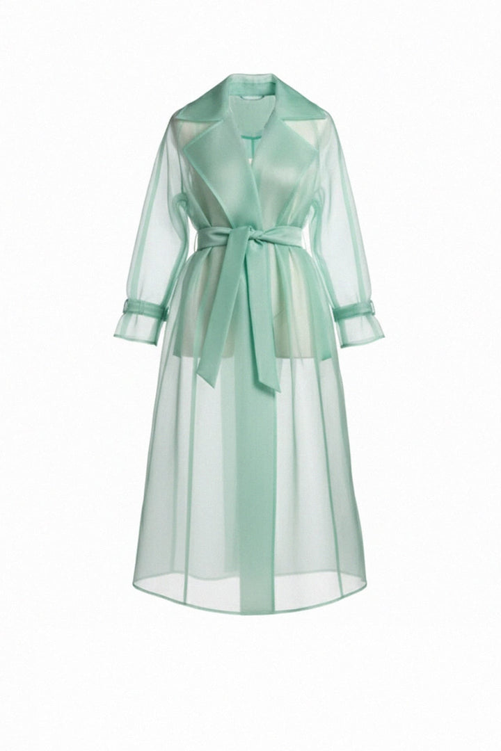 Long organza coat for evening or cocktail wear, Shahida,