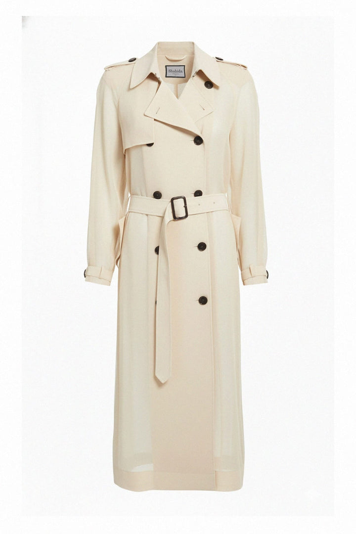 Shahida Parides,
elegant trench coat,
tailored maxi coat,
ankle-length coat,