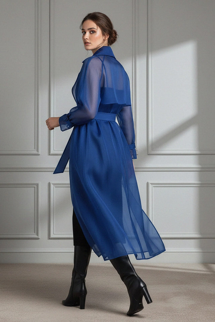 Designer transparent organza coat for luxury look, Shahida,