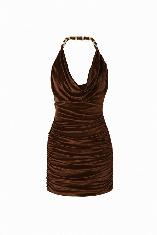 Brown satin evening top BROWN by shahida-kyle-richards