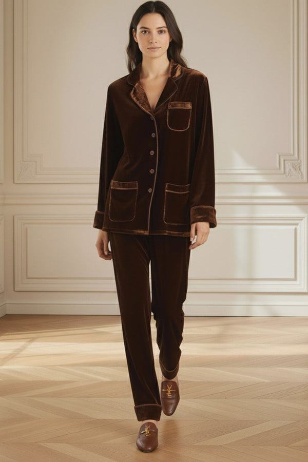 Shahida Parides Velvet Pajama Set for Women,  Luxury Loungewear