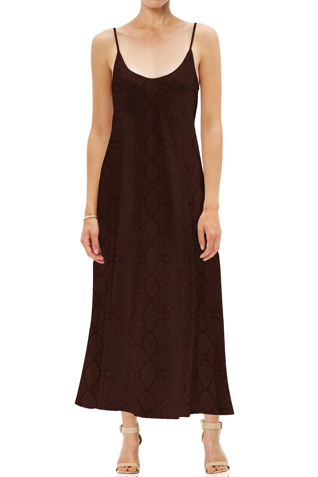 Brown Beauty: Camisole Midi Slip Dress