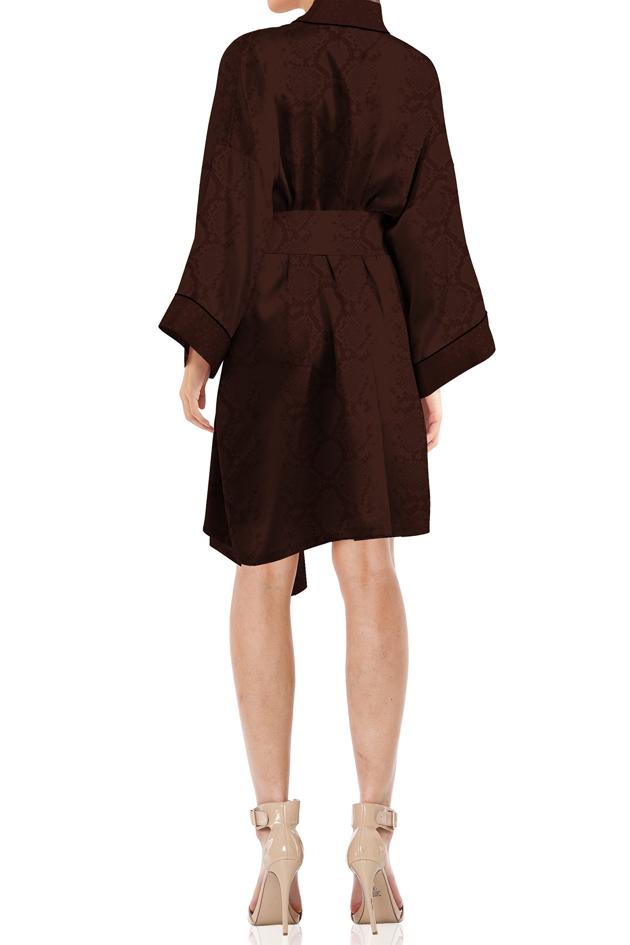 Vegan Silk Short Length Kimono Robe