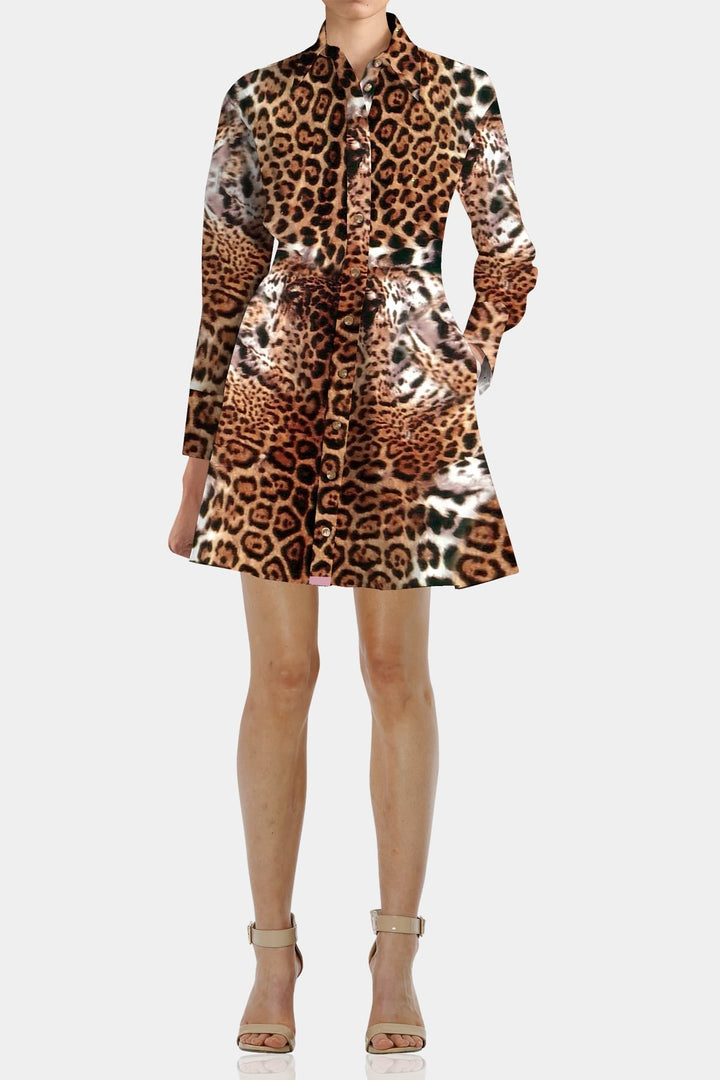 shahida-kyle-richards, fashion-forward animal print shirt dress,