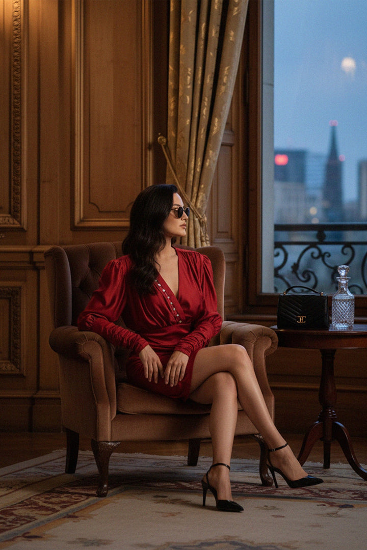 Shahida Parides,
stretch fabric mini dress,
evening dress,
cocktail party dress,