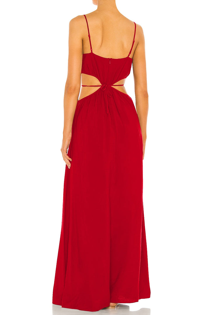 elegant look, boho flair, resort wear, airy fabric, bold red, feminine outfit, maxi fashion, shahida parides