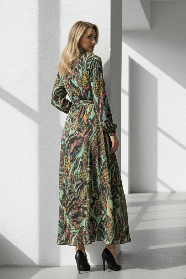 luxury resortwear, eco-friendly fashion, feminine elegance, luxury wrap dress, timeless fashion, sustainable luxury