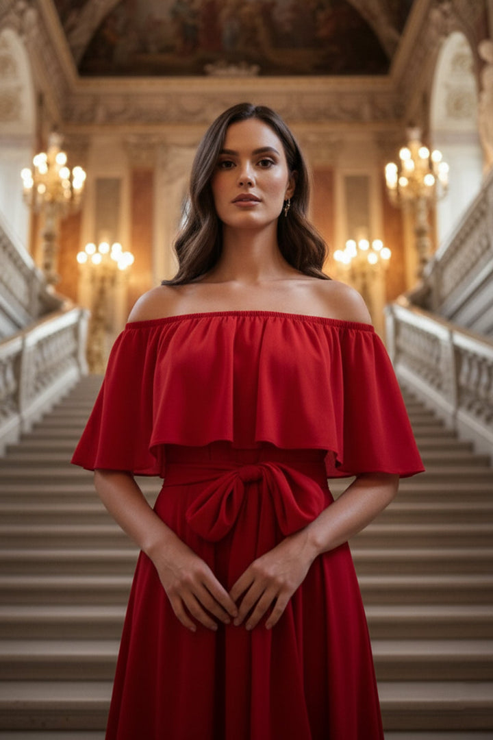 Long Flowing Red Dress for Women