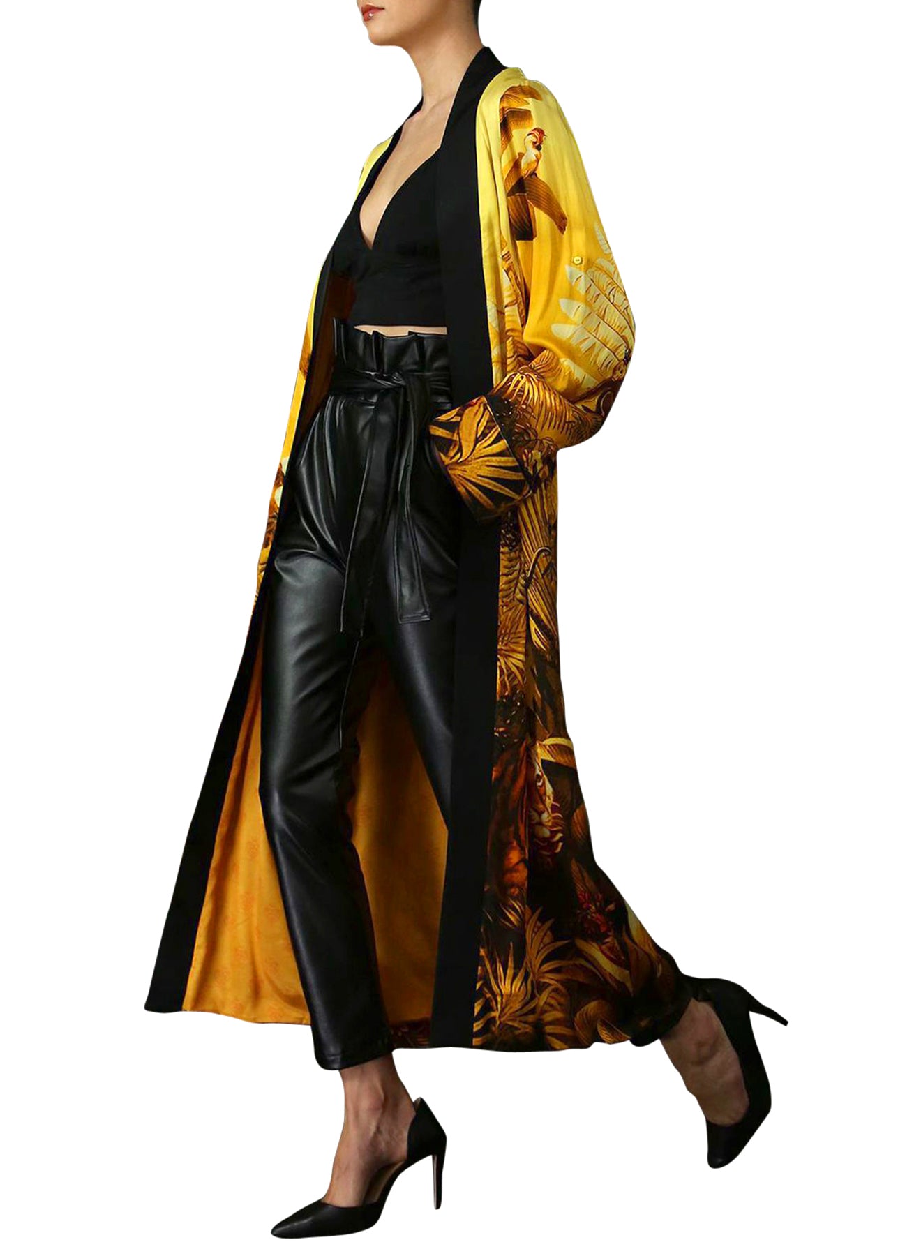 "Kyle X Shahida" "silk robes and kimonos" "silk robes for women" "plus size kimono" "silk yellow robe"