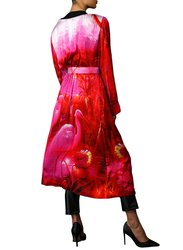 Designer Silk Kimono Robe | Womens Long Kimono | Kyle X Shahida M - L Designer Silk Kimono Robe | Womens Long Kimono | Kyle X Shahida M - L