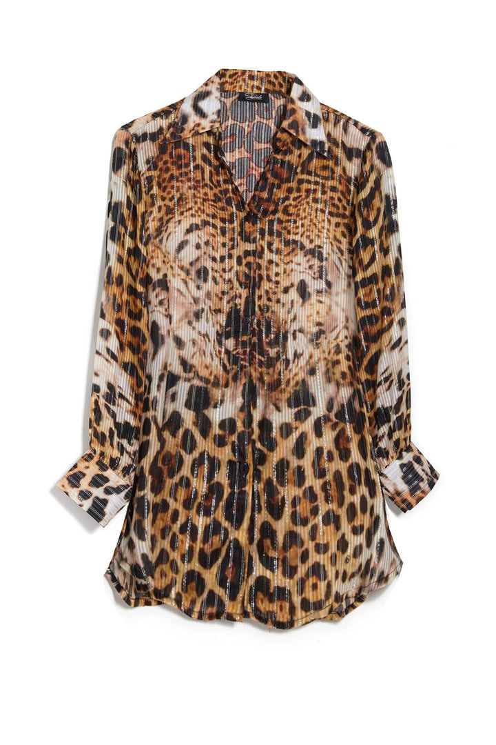 Animal print mini shirt dress with button-down front for timeless style, shahida-kyle-richards,