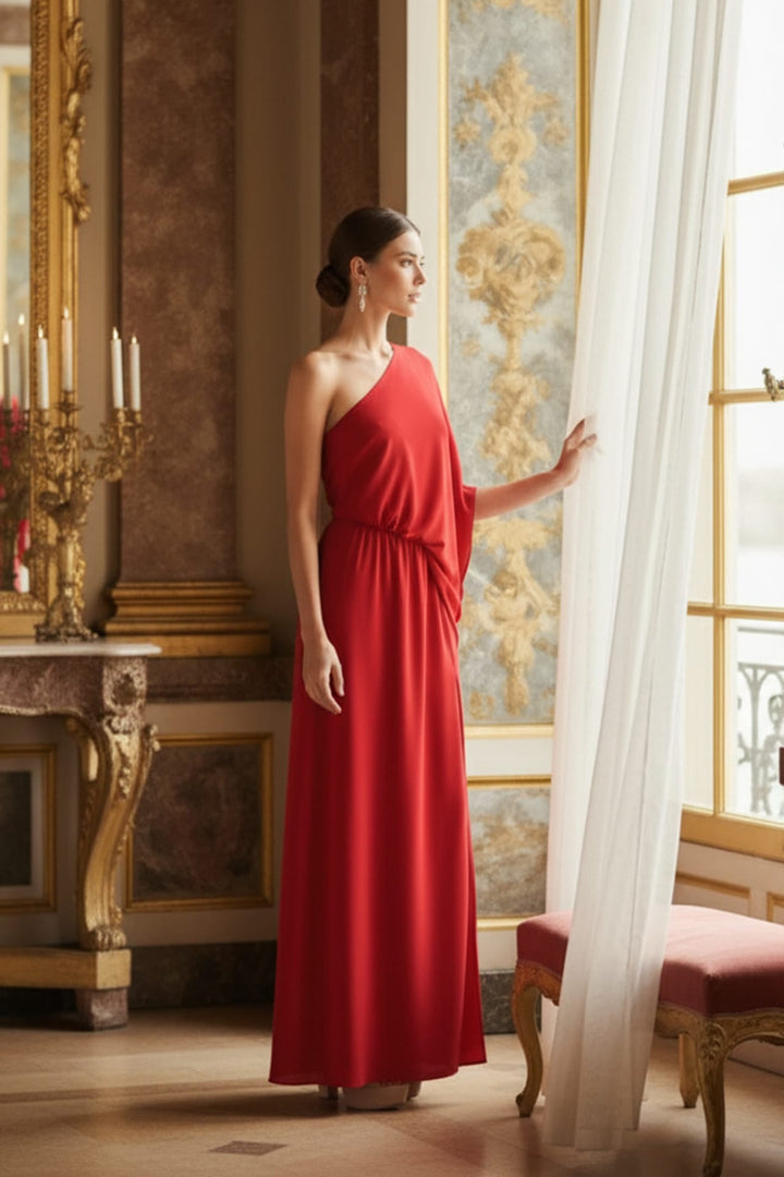 maxi dress for gala Gala One-Shoulder Maxi Dress Embellished White