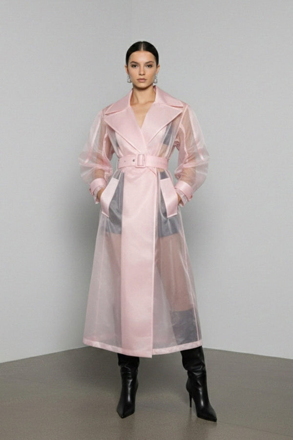 Lightweight organza coat with feminine silhouette, Shahida