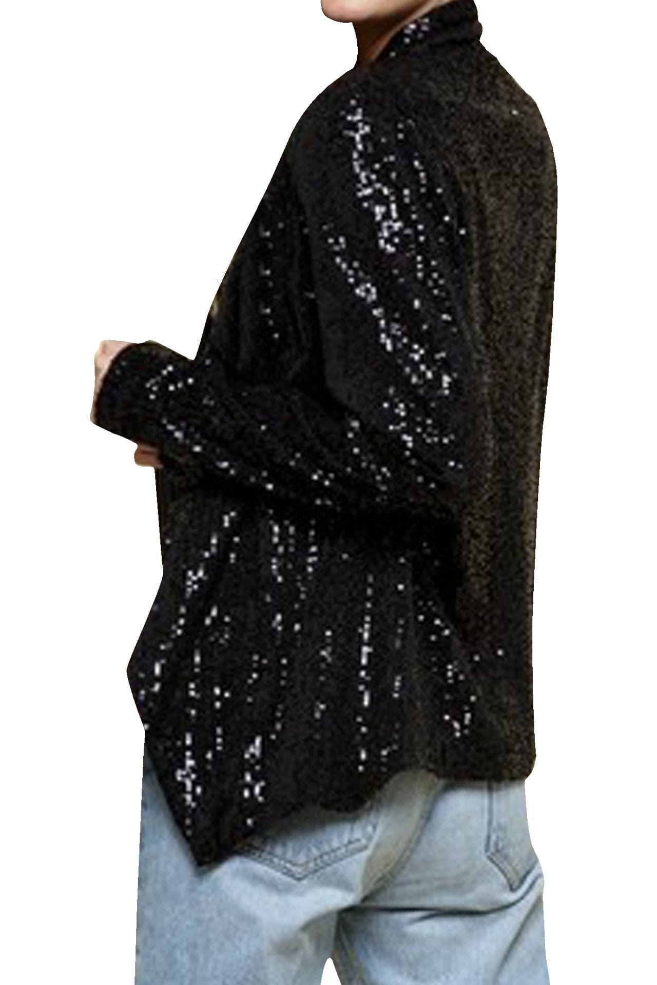 "Kyle X Shahida" "sequins jacket women's" "black sequin jacket womens" "sequence jackets for women" "black blazer with sequins"