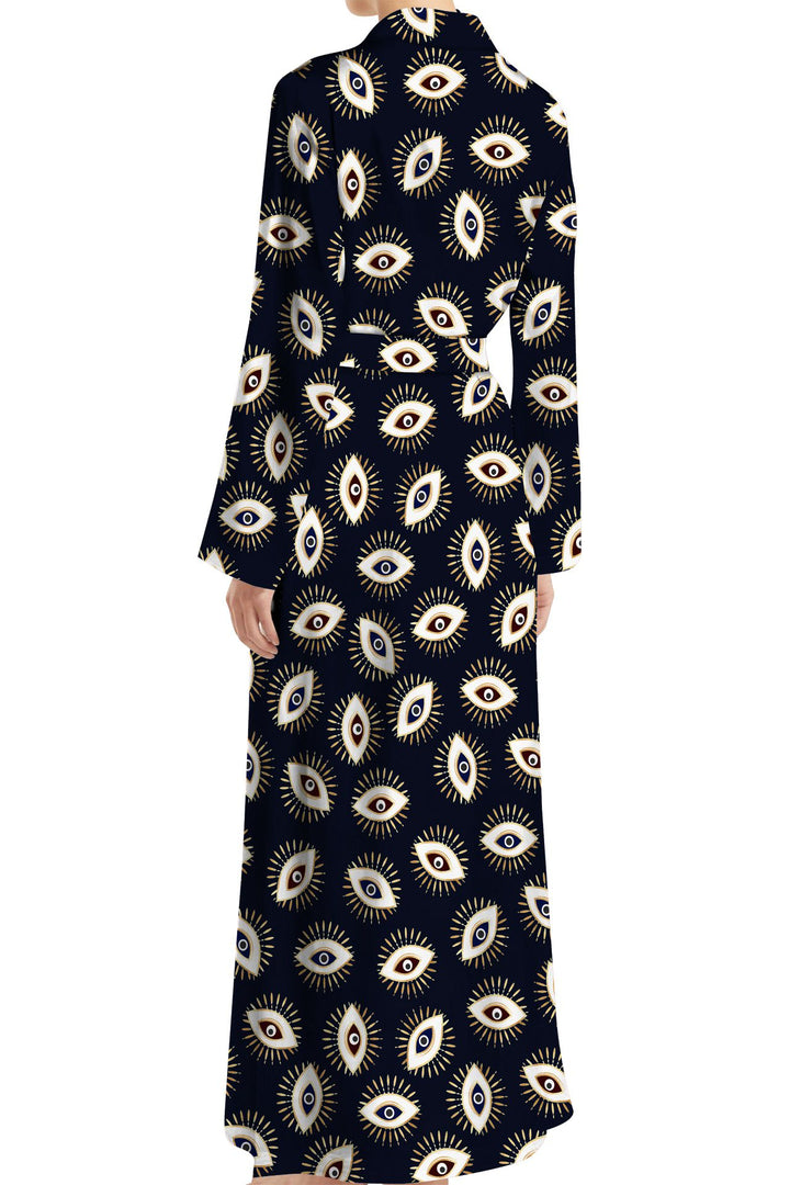 evil eye maxi dress Blue Greek Evil Eye Women's Casual Strappy V Neck Sleeveless Flowy Loose Long Maxi Beach Dress Sundress