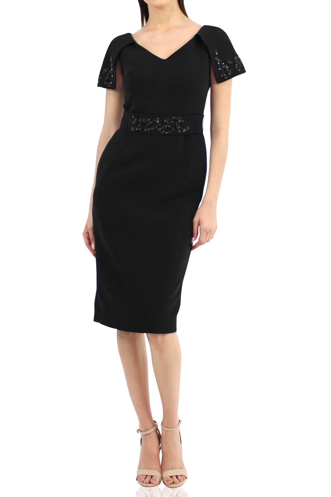 "embellished dress" "Kyle X Shahida" "black dress for women midi" "black midi sexy dress"